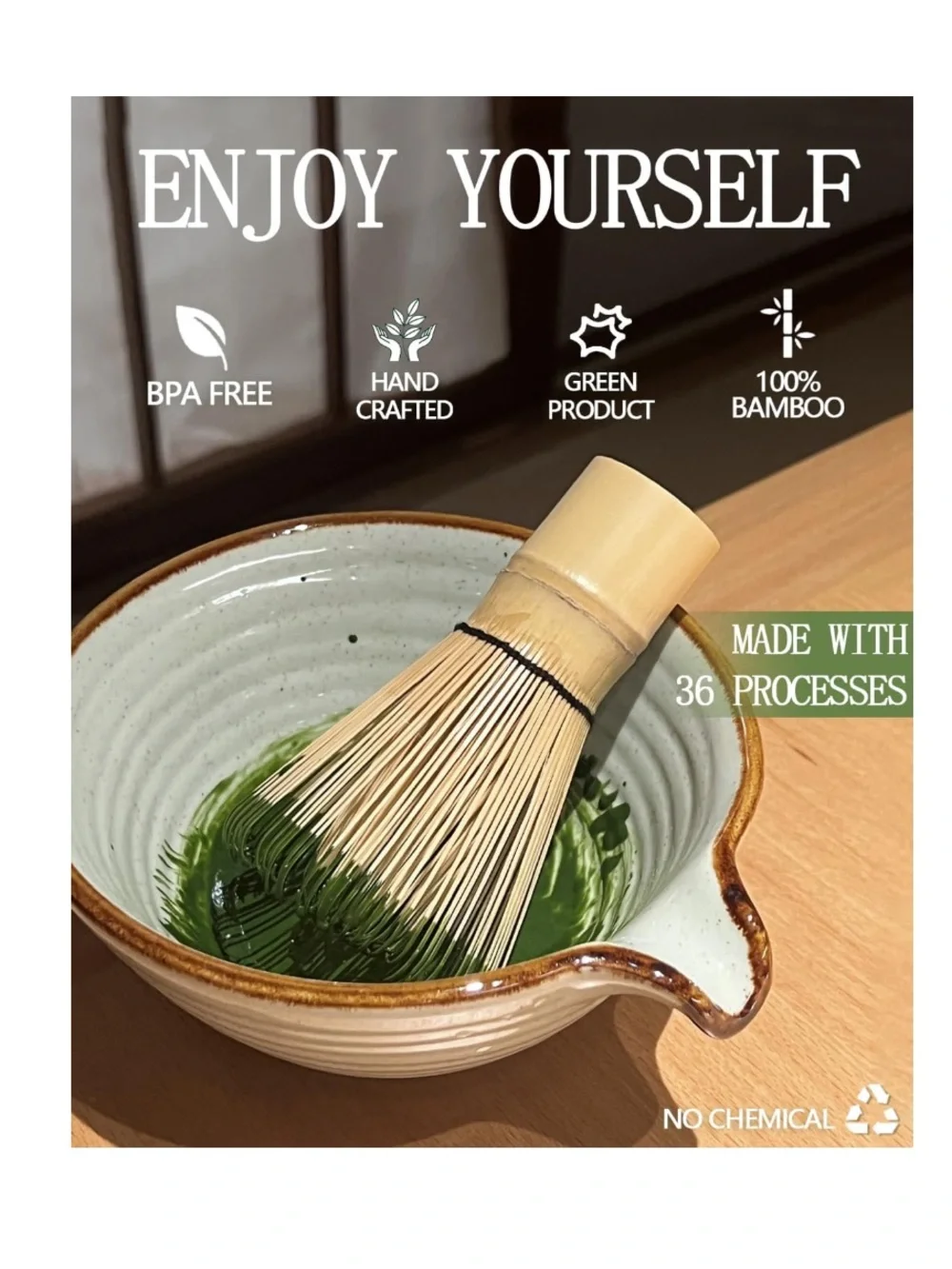Matcha Whisk 100% Bamboo Handcrafted Organic Traditional Japanese